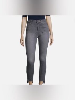 JOE’S The Lacey Womens High Rise Skinny Ankle Raw Hi-lo Hem Gray Denim